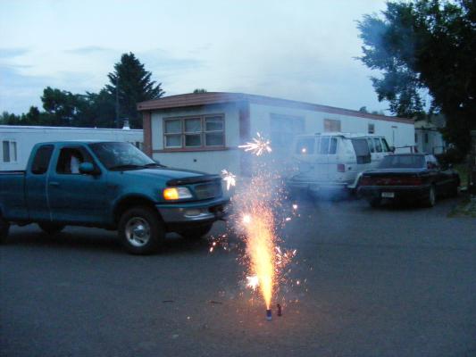 fireworks. Watch out pickup!