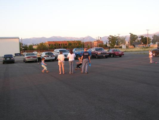 Racing games in the parking lot at VBS