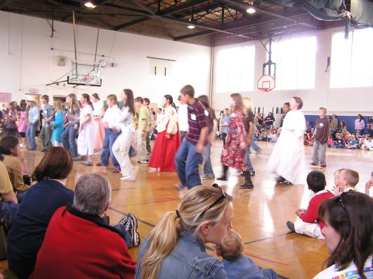 Students dancing.