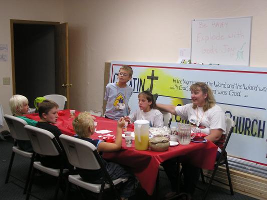 Snack time at Vacation Bible School.