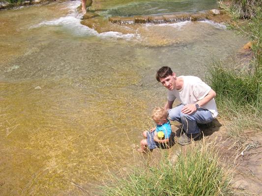 Noah and David at Cascade Falls in South Dakota.