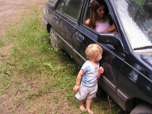 Carla brough her neice and a friend.
They mostly listened to satelite radio in Mike's car.
Noah ate some watermelon.